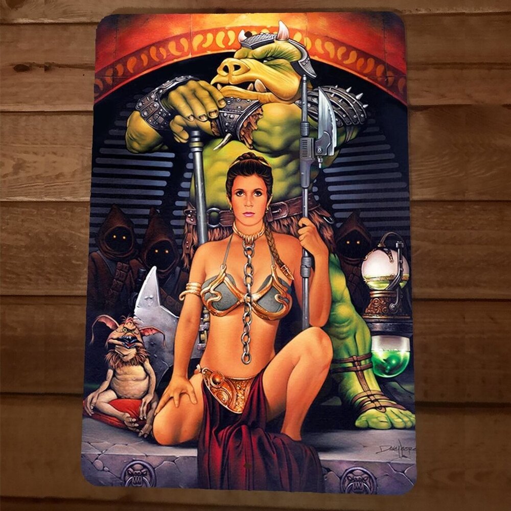 Star Wars‎ Jabba the Hutt Gamorrean Guard Slave Leia 8x12 Metal Wall Sign